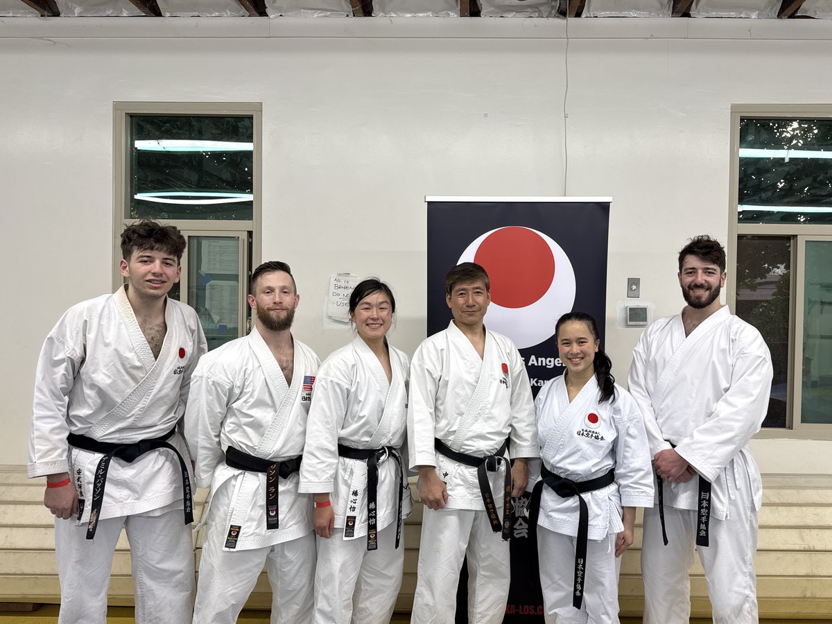 Sensei and students at Los Angeles JKA visit